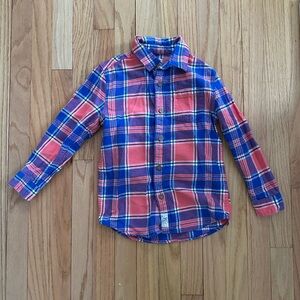 Gymboree orange and Blue Plaid Shirt